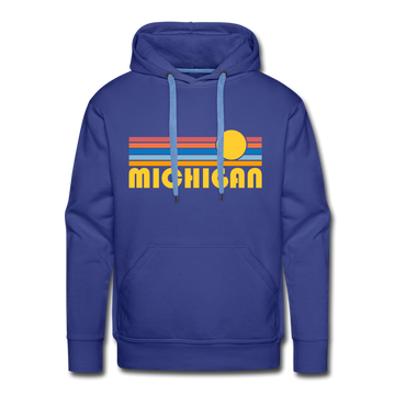 Premium Michigan Hoodie - Retro Sun Premium Men's Michigan Sweatshirt / Hoodie - royalblue