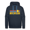 Premium Michigan Hoodie - Retro Sun Premium Men's Michigan Sweatshirt / Hoodie - navy