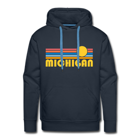 Premium Michigan Hoodie - Retro Sun Premium Men's Michigan Sweatshirt / Hoodie