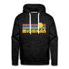 Premium Michigan Hoodie - Retro Sun Premium Men's Michigan Sweatshirt / Hoodie - charcoal grey