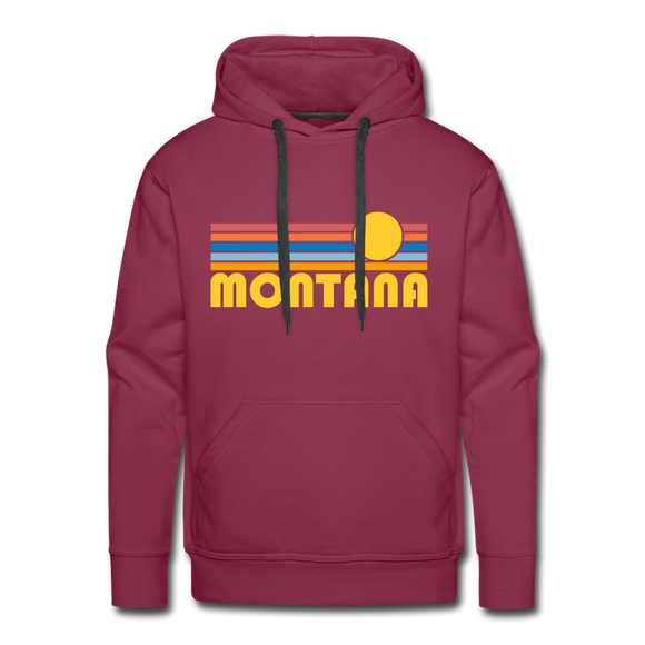 Premium Montana Hoodie - Retro Sun Premium Men's Montana Sweatshirt / Hoodie - burgundy