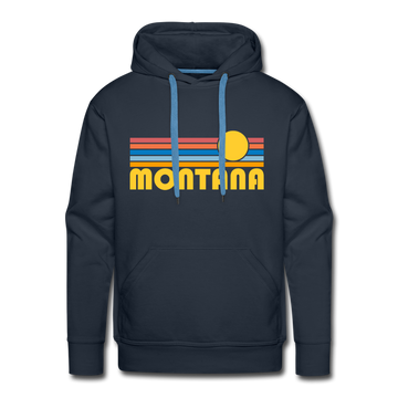 Premium Montana Hoodie - Retro Sun Premium Men's Montana Sweatshirt / Hoodie - navy