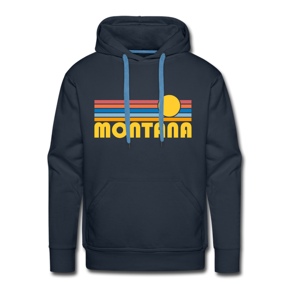 Premium Montana Hoodie - Retro Sun Premium Men's Montana Sweatshirt / Hoodie - navy
