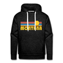 Premium Montana Hoodie - Retro Sun Premium Men's Montana Sweatshirt / Hoodie - charcoal grey