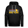 Premium New York, New York Hoodie - Retro Sun Premium Men's New York Sweatshirt / Hoodie - black