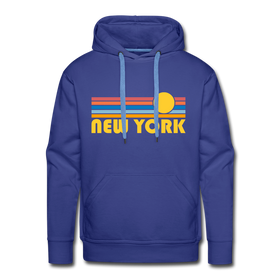 Premium New York, New York Hoodie - Retro Sun Premium Men's New York Sweatshirt / Hoodie - royalblue