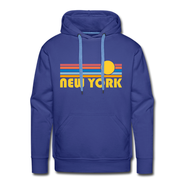 Premium New York, New York Hoodie - Retro Sun Premium Men's New York Sweatshirt / Hoodie - royalblue