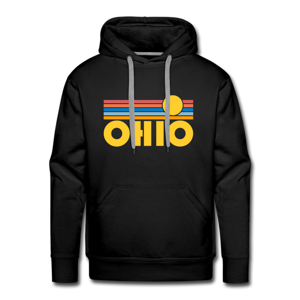 Premium Ohio Hoodie - Retro Sun Premium Men's Ohio Sweatshirt / Hoodie - black