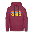 Premium Ohio Hoodie - Retro Sun Premium Men's Ohio Sweatshirt / Hoodie - burgundy