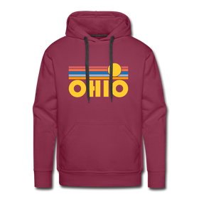 Premium Ohio Hoodie - Retro Sun Premium Men's Ohio Sweatshirt / Hoodie - burgundy