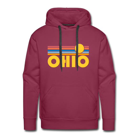 Premium Ohio Hoodie - Retro Sun Premium Men's Ohio Sweatshirt / Hoodie - burgundy