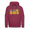 Premium Ohio Hoodie - Retro Sun Premium Men's Ohio Sweatshirt / Hoodie - burgundy
