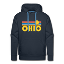 Premium Ohio Hoodie - Retro Sun Premium Men's Ohio Sweatshirt / Hoodie - navy