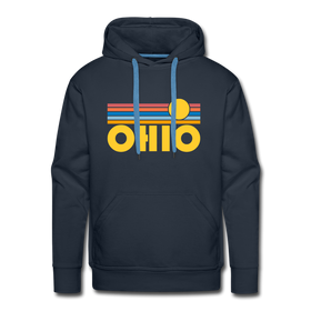 Premium Ohio Hoodie - Retro Sun Premium Men's Ohio Sweatshirt / Hoodie - navy