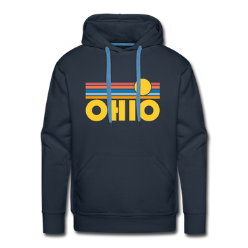Premium Ohio Hoodie - Retro Sun Premium Men's Ohio Sweatshirt / Hoodie - navy