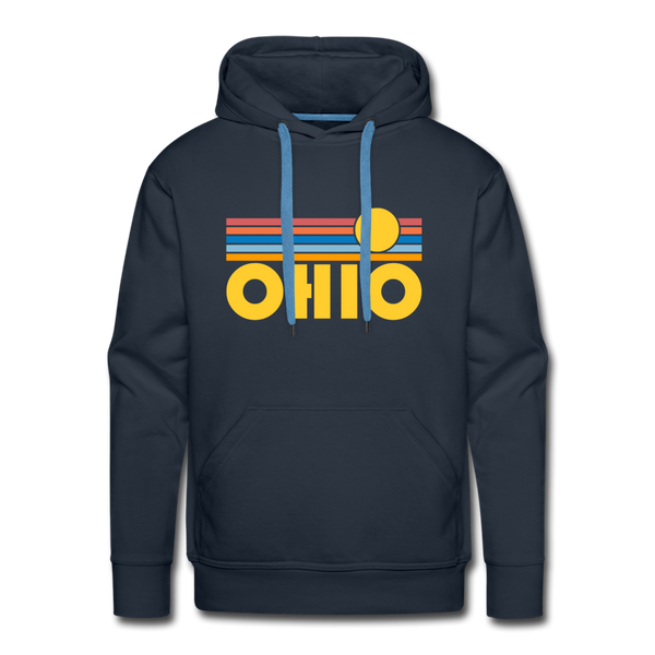 Premium Ohio Hoodie - Retro Sun Premium Men's Ohio Sweatshirt / Hoodie - navy