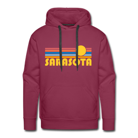 Premium Sarasota, Florida Hoodie - Retro Sun Premium Men's Sarasota Sweatshirt / Hoodie - burgundy