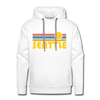 Premium Seattle, Washington Hoodie - Retro Sun Premium Men's Seattle Sweatshirt / Hoodie