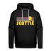 Premium Seattle, Washington Hoodie - Retro Sun Premium Men's Seattle Sweatshirt / Hoodie - black