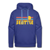 Premium Seattle, Washington Hoodie - Retro Sun Premium Men's Seattle Sweatshirt / Hoodie - royalblue