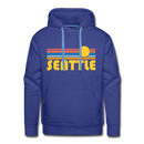 Premium Seattle, Washington Hoodie - Retro Sun Premium Men's Seattle Sweatshirt / Hoodie - royalblue
