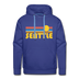 Premium Seattle, Washington Hoodie - Retro Sun Premium Men's Seattle Sweatshirt / Hoodie - royalblue