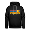 Premium Portland, Oregon Hoodie - Retro Sun Premium Men's Portland Sweatshirt / Hoodie
