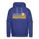 Premium Portland, Oregon Hoodie - Retro Sun Premium Men's Portland Sweatshirt / Hoodie - royalblue