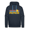 Premium Portland, Oregon Hoodie - Retro Sun Premium Men's Portland Sweatshirt / Hoodie