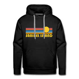 Premium Sanibel Island, Florida Hoodie - Retro Sun Premium Men's Sanibel Island Sweatshirt / Hoodie - black