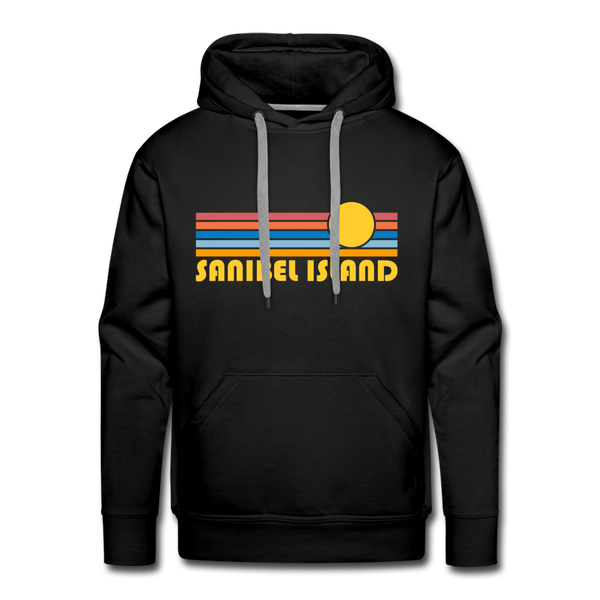 Premium Sanibel Island, Florida Hoodie - Retro Sun Premium Men's Sanibel Island Sweatshirt / Hoodie - black
