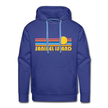 Premium Sanibel Island, Florida Hoodie - Retro Sun Premium Men's Sanibel Island Sweatshirt / Hoodie - royalblue