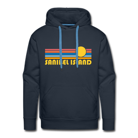 Premium Sanibel Island, Florida Hoodie - Retro Sun Premium Men's Sanibel Island Sweatshirt / Hoodie - navy