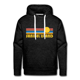 Premium Sanibel Island, Florida Hoodie - Retro Sun Premium Men's Sanibel Island Sweatshirt / Hoodie - charcoal grey