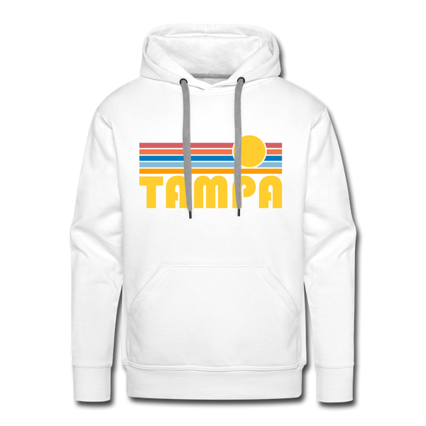 Premium Tampa, Florida Hoodie - Retro Sun Premium Men's Tampa Sweatshirt / Hoodie - white