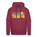 Premium Tampa, Florida Hoodie - Retro Sun Premium Men's Tampa Sweatshirt / Hoodie - burgundy