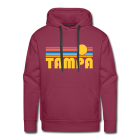 Premium Tampa, Florida Hoodie - Retro Sun Premium Men's Tampa Sweatshirt / Hoodie - burgundy