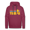 Premium Tampa, Florida Hoodie - Retro Sun Premium Men's Tampa Sweatshirt / Hoodie - burgundy