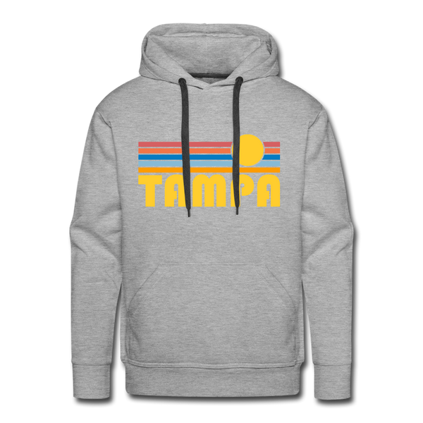 Premium Tampa, Florida Hoodie - Retro Sun Premium Men's Tampa Sweatshirt / Hoodie - heather grey