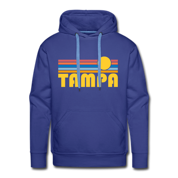 Premium Tampa, Florida Hoodie - Retro Sun Premium Men's Tampa Sweatshirt / Hoodie - royalblue