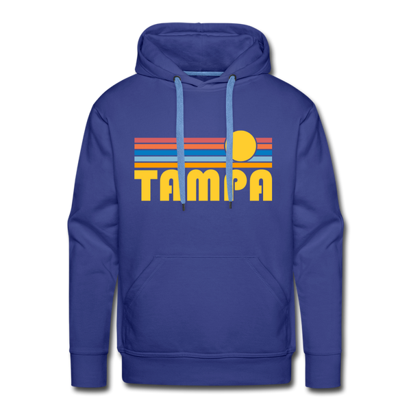 Premium Tampa, Florida Hoodie - Retro Sun Premium Men's Tampa Sweatshirt / Hoodie - royalblue
