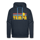 Premium Tampa, Florida Hoodie - Retro Sun Premium Men's Tampa Sweatshirt / Hoodie - navy