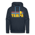 Premium Tampa, Florida Hoodie - Retro Sun Premium Men's Tampa Sweatshirt / Hoodie - navy