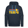 Premium Tampa, Florida Hoodie - Retro Sun Premium Men's Tampa Sweatshirt / Hoodie - navy