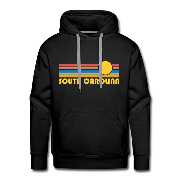 Premium South Carolina Hoodie - Retro Sun Premium Men's South Carolina Sweatshirt / Hoodie - black