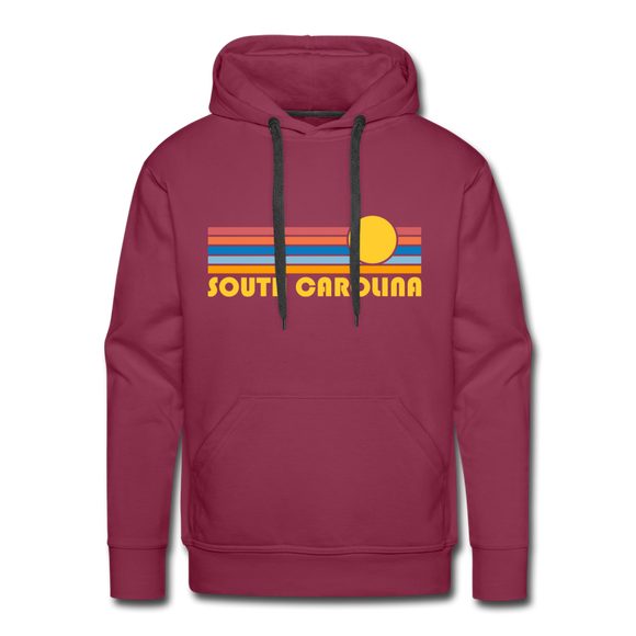 Premium South Carolina Hoodie - Retro Sun Premium Men's South Carolina Sweatshirt / Hoodie - burgundy