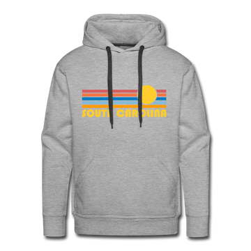 Premium South Carolina Hoodie - Retro Sun Premium Men's South Carolina Sweatshirt / Hoodie - heather grey