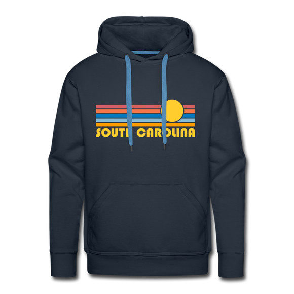 Premium South Carolina Hoodie - Retro Sun Premium Men's South Carolina Sweatshirt / Hoodie - navy