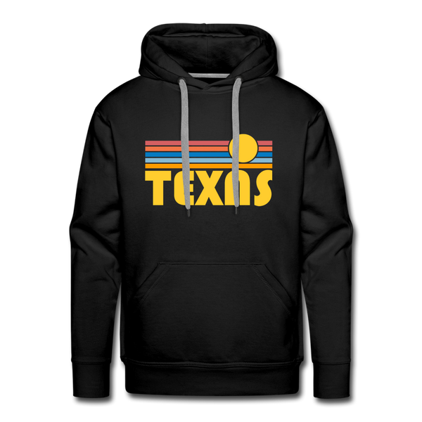 Premium Texas Hoodie - Retro Sun Premium Men's Texas Sweatshirt / Hoodie - black