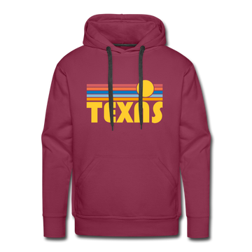 Premium Texas Hoodie - Retro Sun Premium Men's Texas Sweatshirt / Hoodie - burgundy